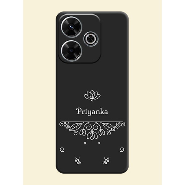 Lotus Garden Custom Text On Space Black Custom Soft Matte Mobile Back Cover - Xiaomi Redmi 13 5G Lotus Garden Custom Text On Space Black Custom Soft Matte Mobile Back Cover - Xiaomi Redmi 13 5G
