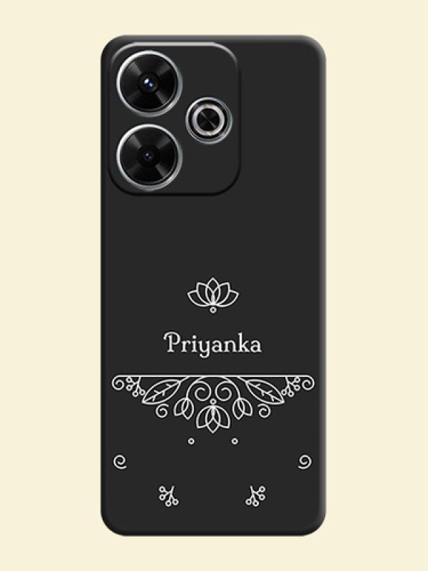 Lotus Garden Custom Text On Space Black Custom Soft Matte Mobile Back Cover - Xiaomi Redmi 13 5G