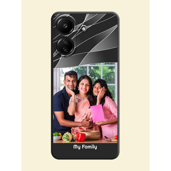 Mixed Wave Lines on Photo On Space Black Custom Soft Matte Mobile Back Cover - Redmi 13C 4G Mixed Wave Lines on Photo On Space Black Custom Soft Matte Mobile Back Cover - Redmi 13C 4G