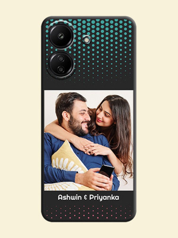 Faded Dots with Grunge Photo Frame and Text On Space Black Custom Soft Matte Mobile Back Cover - Redmi 13C 4G