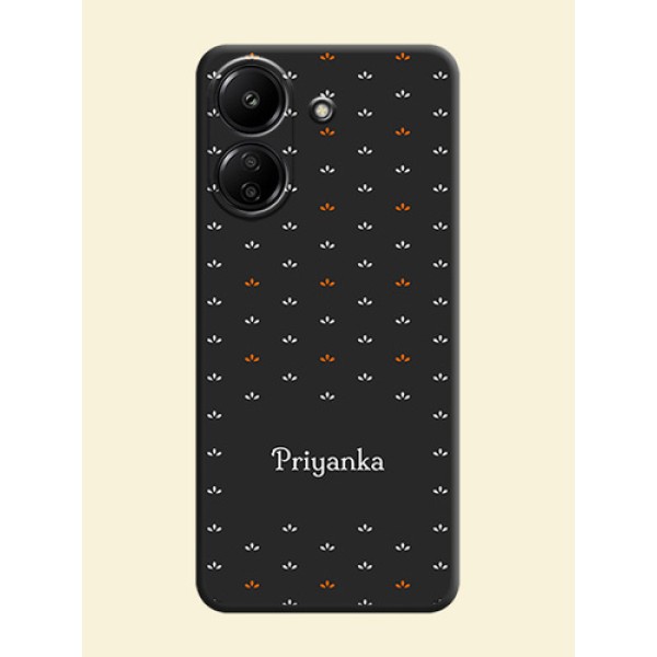 Simple Pattern With Custom Text On Space Black Custom Soft Matte Mobile Back Cover - Redmi 13C 4G Simple Pattern With Custom Text On Space Black Custom Soft Matte Mobile Back Cover - Redmi 13C 4G