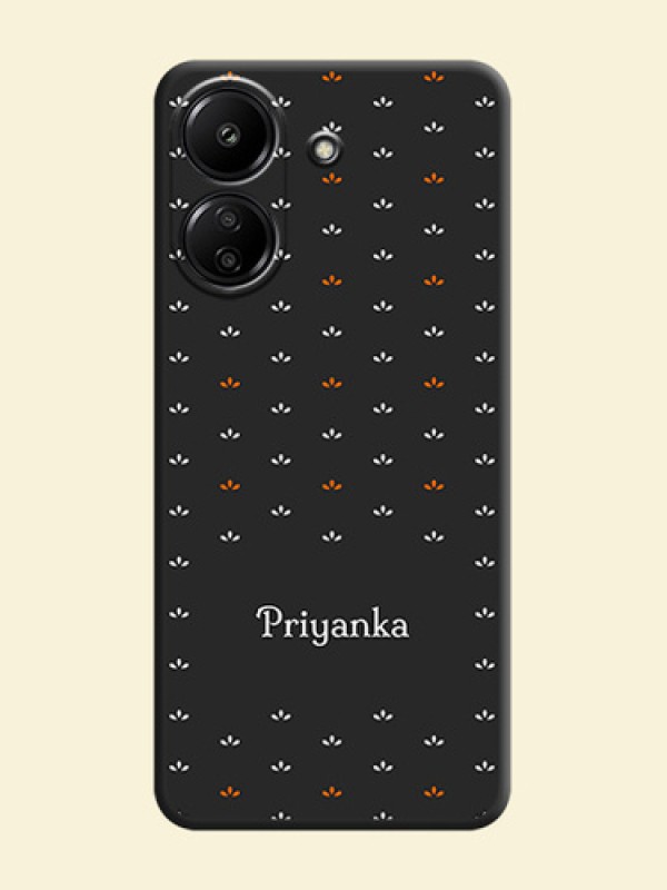 Simple Pattern With Custom Text On Space Black Custom Soft Matte Mobile Back Cover - Redmi 13C 4G