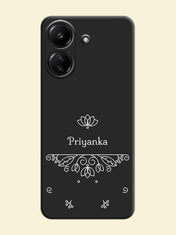 Lotus Garden Custom Text On Space Black Custom Soft Matte Mobile Back Cover - Redmi 13C 4G