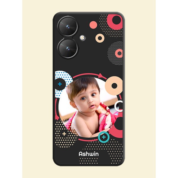 Multicoloured Round Image On Space Black Custom Soft Matte Mobile Back Cover - Redmi 13C 5G Multicoloured Round Image On Space Black Custom Soft Matte Mobile Back Cover - Redmi 13C 5G