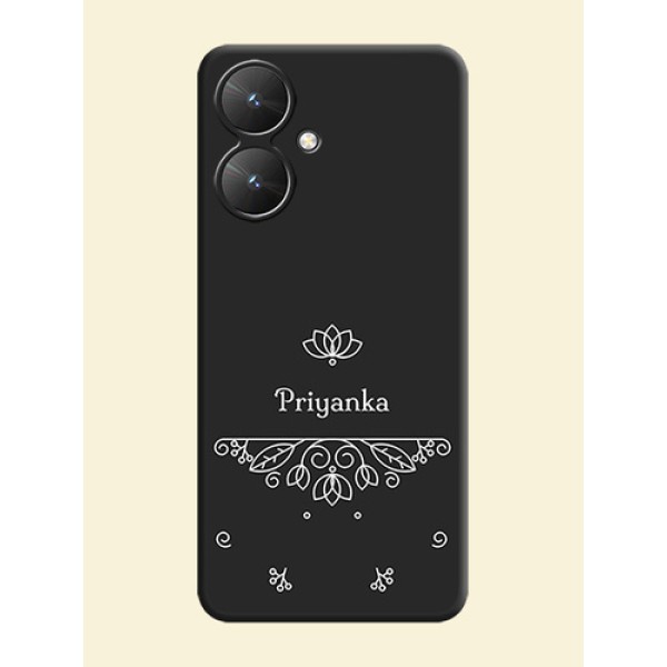 Lotus Garden Custom Text On Space Black Custom Soft Matte Mobile Back Cover - Redmi 13C 5G Lotus Garden Custom Text On Space Black Custom Soft Matte Mobile Back Cover - Redmi 13C 5G
