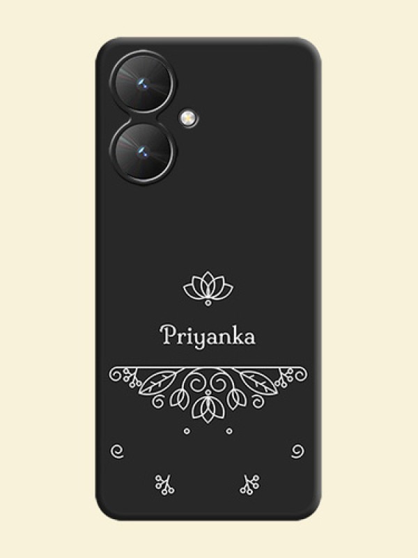 Lotus Garden Custom Text On Space Black Custom Soft Matte Mobile Back Cover - Redmi 13C 5G