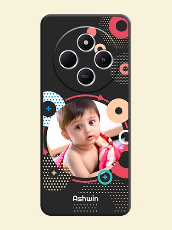 Multicoloured Round Image On Space Black Custom Soft Matte Mobile Back Cover - Redmi 14c 5G