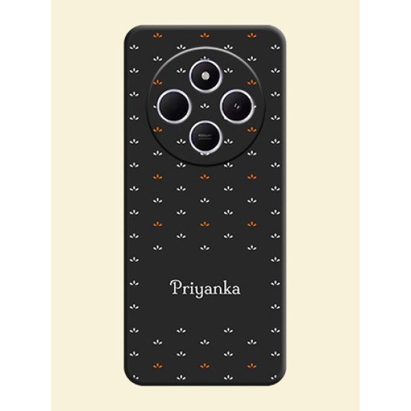Simple Pattern With Custom Text On Space Black Custom Soft Matte Mobile Back Cover - Redmi 14c 5G Simple Pattern With Custom Text On Space Black Custom Soft Matte Mobile Back Cover - Redmi 14c 5G
