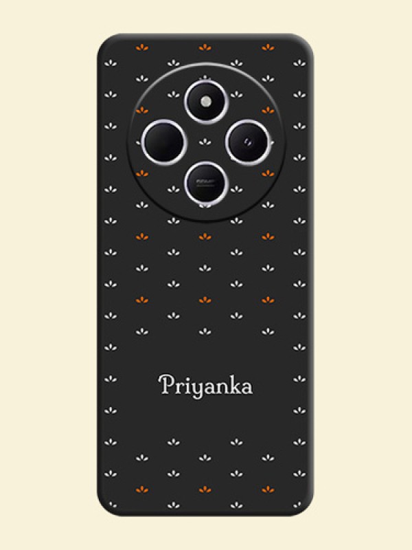 Simple Pattern With Custom Text On Space Black Custom Soft Matte Mobile Back Cover - Redmi 14c 5G