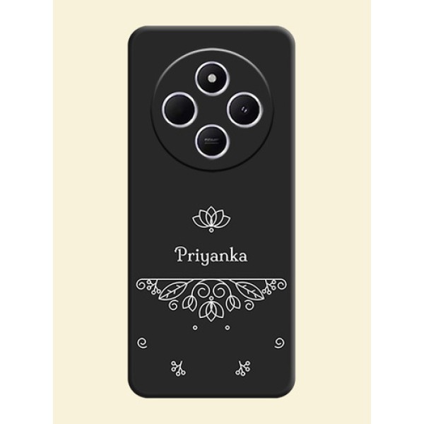 Lotus Garden Custom Text On Space Black Custom Soft Matte Mobile Back Cover - Redmi 14c 5G Lotus Garden Custom Text On Space Black Custom Soft Matte Mobile Back Cover - Redmi 14c 5G