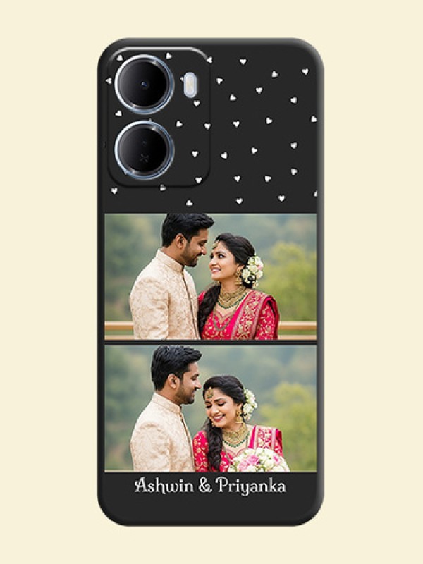 Miniature Love Symbols with Name On Space Black Custom Soft Matte Mobile Back Cover - Xiaomi Redmi 15A 5G