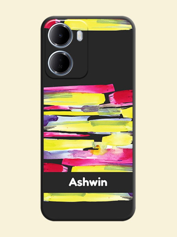Brush Coloured On Space Black Custom Soft Matte Mobile Back Cover - Xiaomi Redmi 15A 5G