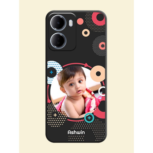 Multicoloured Round Image On Space Black Custom Soft Matte Mobile Back Cover - Xiaomi Redmi 15A 5G