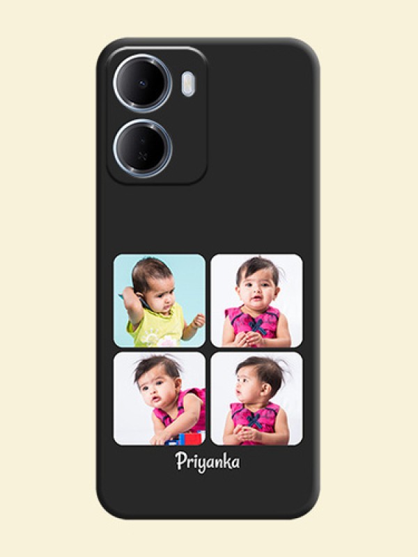 Floral Art with 6 Image Holder on Photo On Space Black Custom Soft Matte Mobile Back Cover - Xiaomi Redmi 15A 5G