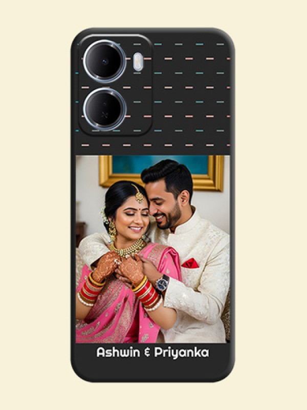 Line Pattern Design with Text On Space Black Custom Soft Matte Mobile Back Cover - Xiaomi Redmi 15A 5G