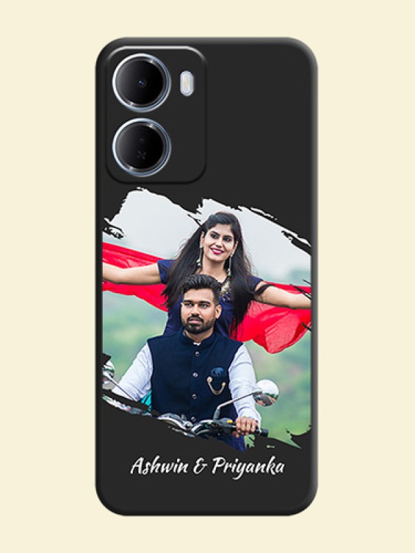 Grunge Brush Strokes on Photo On Space Black Custom Soft Matte Mobile Back Cover - Xiaomi Redmi 15A 5G