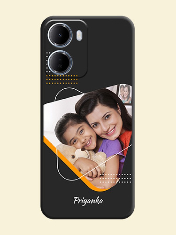 Yellow Triangle on Photo On Space Black Custom Soft Matte Mobile Back Cover - Xiaomi Redmi 15A 5G