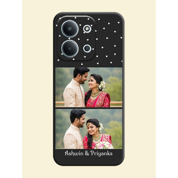 Miniature Love Symbols with Name On Space Black Custom Soft Matte Mobile Back Cover - Xiaomi Redmi 15C 5G Miniature Love Symbols with Name On Space Black Custom Soft Matte Mobile Back Cover - Xiaomi Redmi 15C 5G