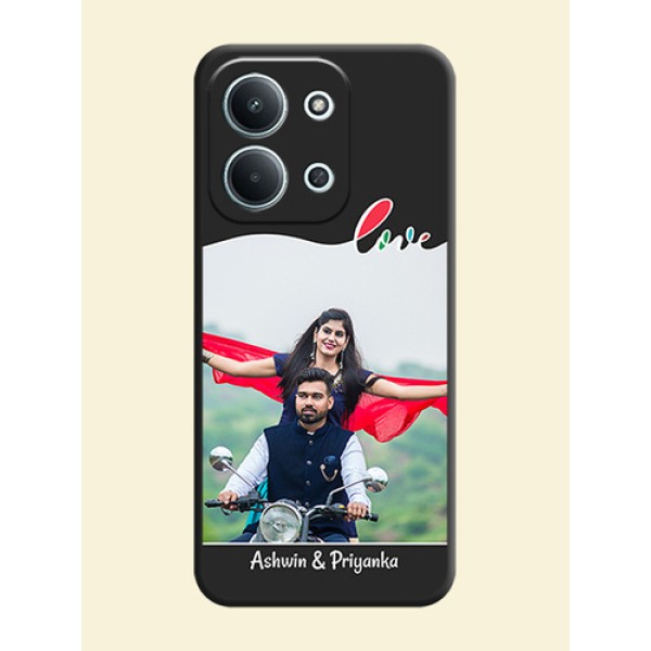 Fall in Love Pattern with Picture on Photo On Space Black Custom Soft Matte Mobile Back Cover - Xiaomi Redmi 15C 5G Fall in Love Pattern with Picture on Photo On Space Black Custom Soft Matte Mobile Back Cover - Xiaomi Redmi 15C 5G