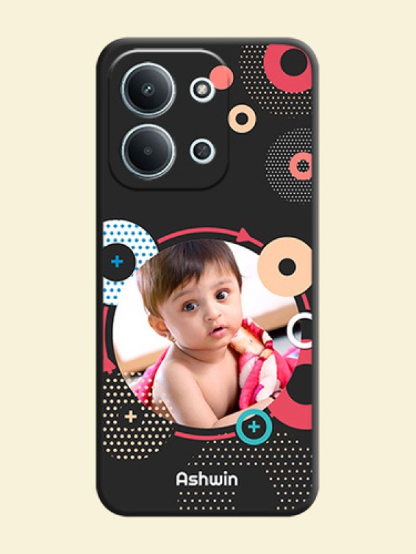 Multicoloured Round Image On Space Black Custom Soft Matte Mobile Back Cover - Xiaomi Redmi 15C 5G