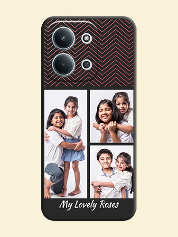 Wave Pattern with 3 Image Holder On Space Black Custom Soft Matte Mobile Back Cover - Xiaomi Redmi 15C 5G
