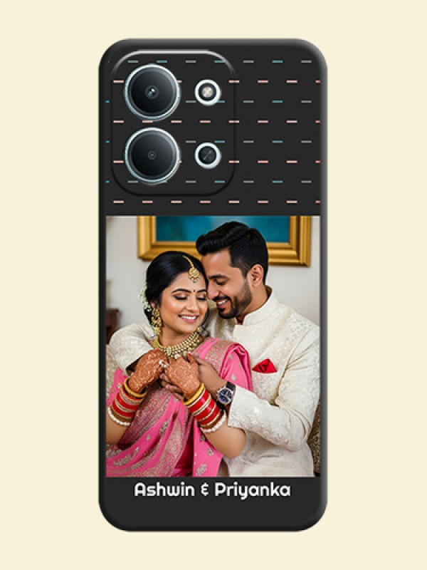 Line Pattern Design with Text On Space Black Custom Soft Matte Mobile Back Cover - Xiaomi Redmi 15C 5G