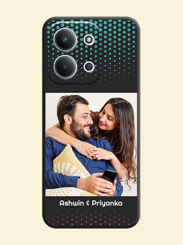 Faded Dots with Grunge Photo Frame and Text On Space Black Custom Soft Matte Mobile Back Cover - Xiaomi Redmi 15C 5G