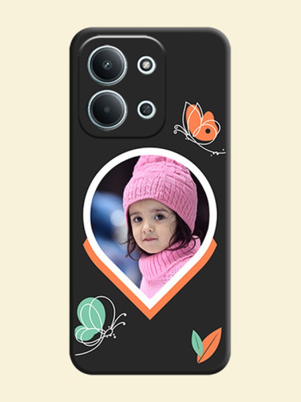 Upload Pic With Simple Butterly Design On Space Black Custom Soft Matte Mobile Back Cover - Xiaomi Redmi 15C 5G