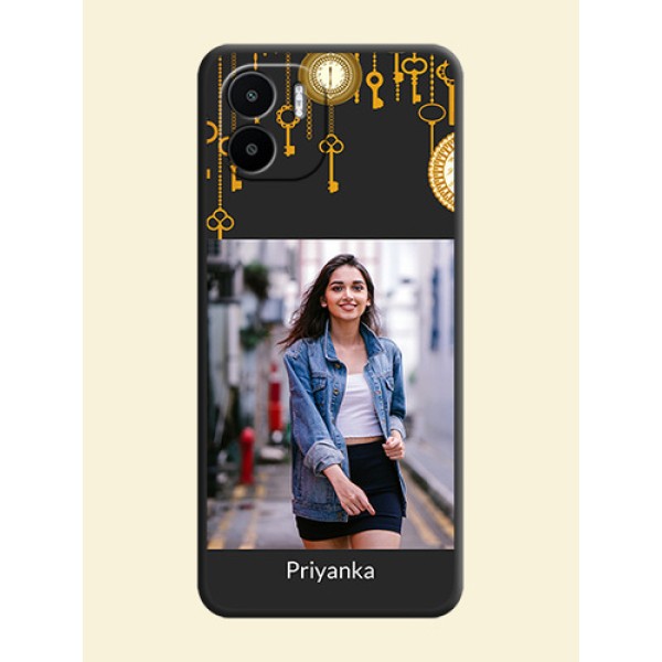 Decorative Design with Text on Space Black Custom Soft Matte Back Cover - Xiaomi Redmi A2