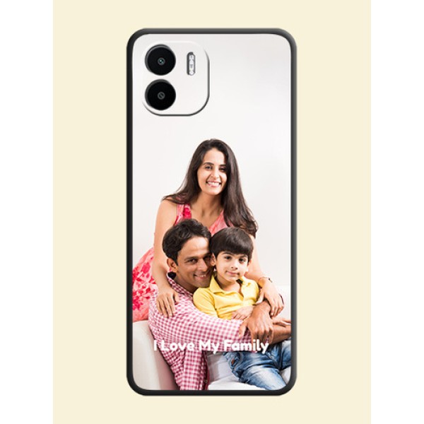 Full Single Pic Upload With Text On Space Black Personalized Soft Matte Phone Covers -Xiaomi Redmi A2 Full Single Pic Upload With Text On Space Black Personalized Soft Matte Phone Covers -Xiaomi Redmi A2