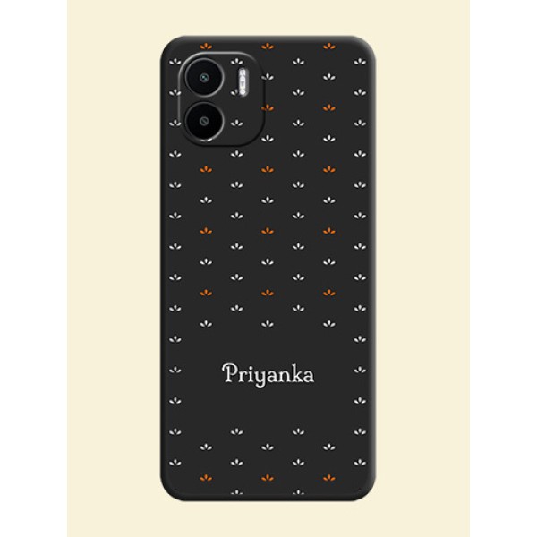 Simple Pattern With Custom Text On Space Black Personalized Soft Matte Phone Covers -Xiaomi Redmi A2 Simple Pattern With Custom Text On Space Black Personalized Soft Matte Phone Covers -Xiaomi Redmi A2