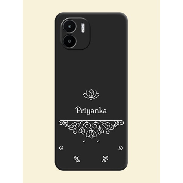 Lotus Garden Custom Text On Space Black Personalized Soft Matte Phone Covers -Xiaomi Redmi A2 Lotus Garden Custom Text On Space Black Personalized Soft Matte Phone Covers -Xiaomi Redmi A2
