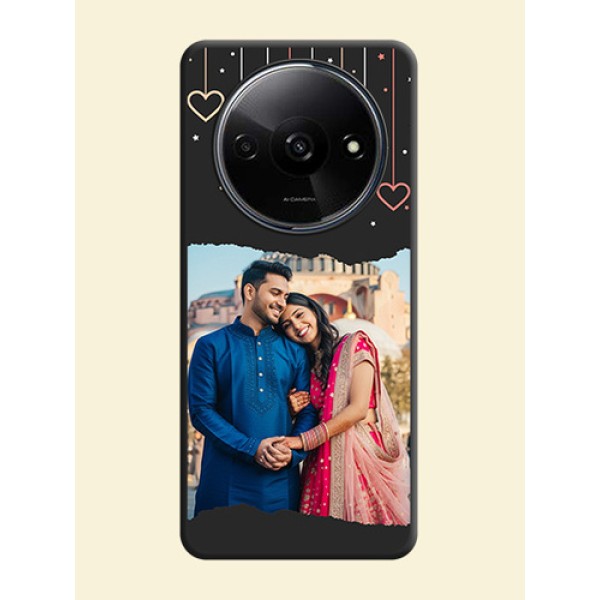 Love Hangings with Splash Wave Picture on Space Black Custom Soft Matte Phone Back Cover - Redmi A3 Love Hangings with Splash Wave Picture on Space Black Custom Soft Matte Phone Back Cover - Redmi A3