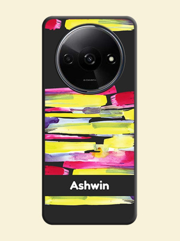 Brush Coloured on Space Black Personalized Soft Matte Phone Covers - Redmi A3