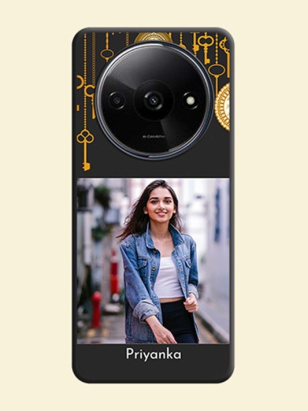 Decorative Design with Text on Space Black Custom Soft Matte Back Cover - Redmi A3