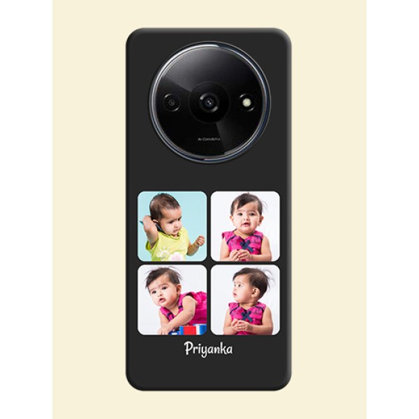 Floral Art with 6 Image Holder - Photo on Space Black Soft Matte Mobile Case - Redmi A3 Floral Art with 6 Image Holder - Photo on Space Black Soft Matte Mobile Case - Redmi A3