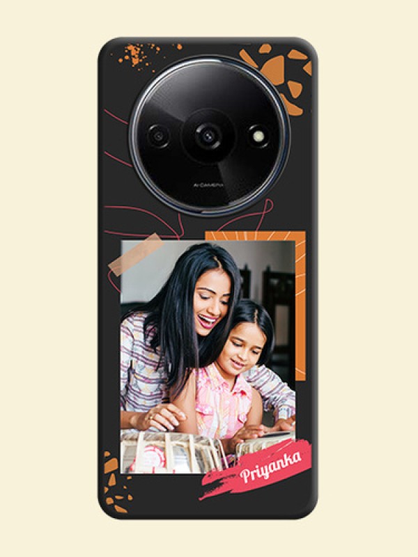 Orange Photo Frame on Space Black Custom Soft Matte Phone Back Cover - Redmi A3