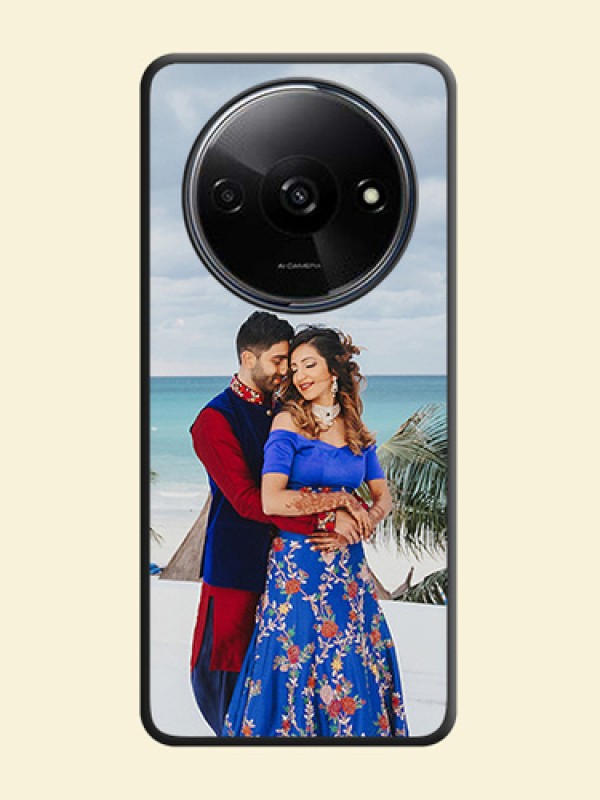 Full Single Pic Upload On Space Black Personalized Soft Matte Phone Covers - Redmi A3