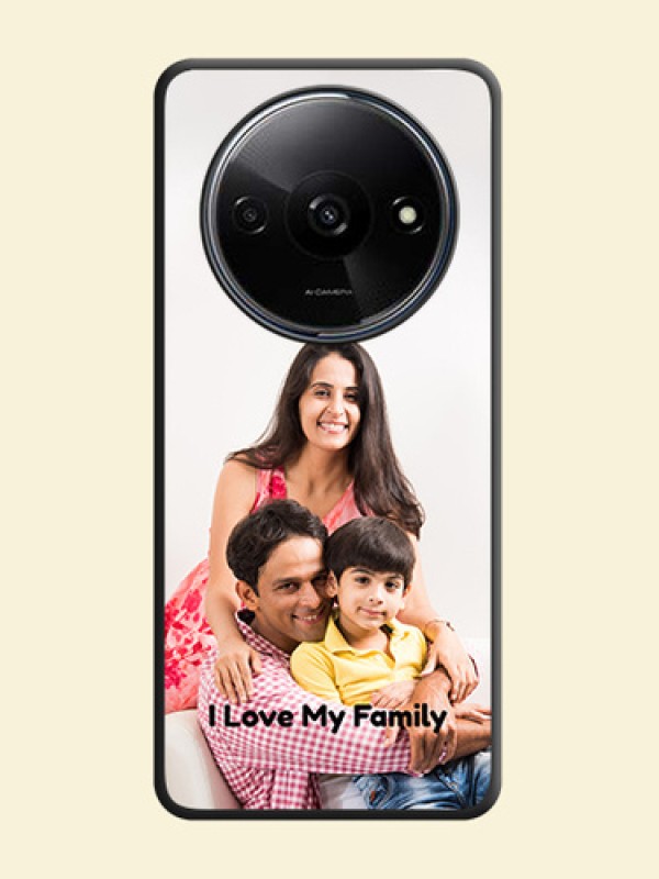 Full Single Pic Upload With Text On Space Black Personalized Soft Matte Phone Covers - Redmi A3