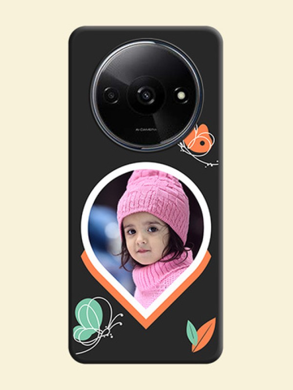 Upload Pic With Simple Butterly Design On Space Black Personalized Soft Matte Phone Covers - Redmi A3