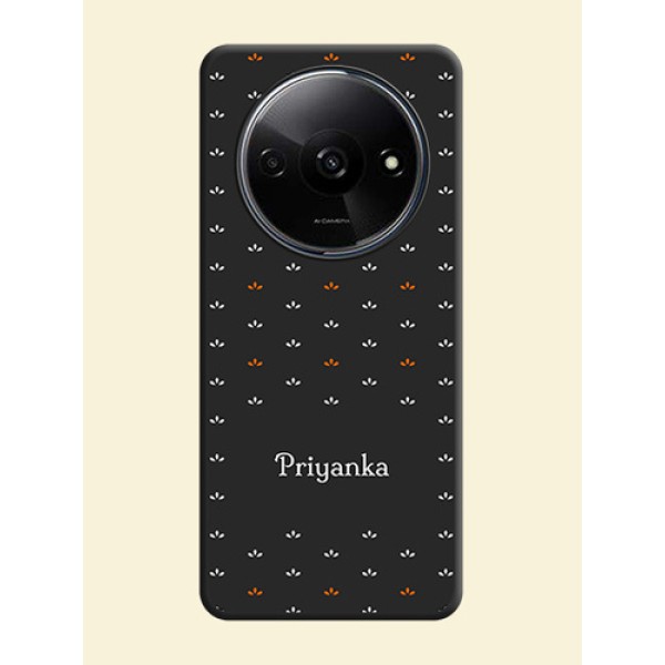 Simple Pattern With Custom Text On Space Black Personalized Soft Matte Phone Covers - Redmi A3 Simple Pattern With Custom Text On Space Black Personalized Soft Matte Phone Covers - Redmi A3