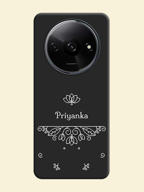 Lotus Garden Custom Text On Space Black Personalized Soft Matte Phone Covers - Redmi A3