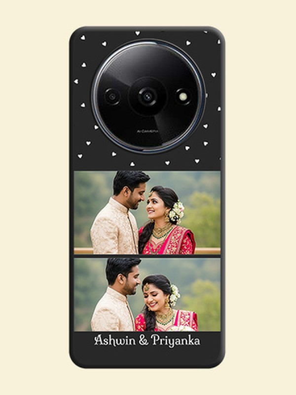 Miniature Love Symbols with Name On Space Black Custom Soft Matte Mobile Back Cover - Redmi A3X