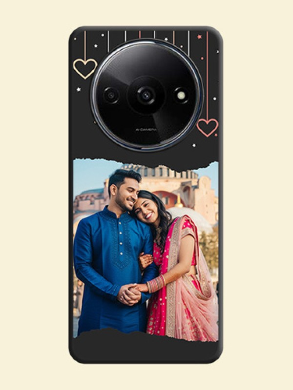 Love Hangings with Splash Wave Picture On Space Black Custom Soft Matte Mobile Back Cover - Redmi A3X