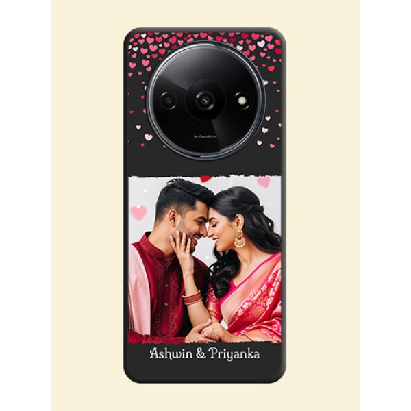 Fall in Love with Your Partner on Photo On Space Black Custom Soft Matte Mobile Back Cover - Redmi A3X Fall in Love with Your Partner on Photo On Space Black Custom Soft Matte Mobile Back Cover - Redmi A3X