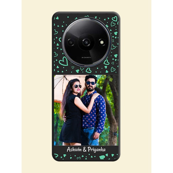 Sea Green Indefinite Love Pattern on Photo On Space Black Custom Soft Matte Mobile Back Cover - Redmi A3X Sea Green Indefinite Love Pattern on Photo On Space Black Custom Soft Matte Mobile Back Cover - Redmi A3X