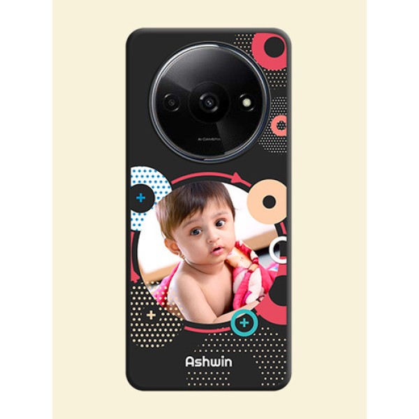 Multicoloured Round Image On Space Black Custom Soft Matte Mobile Back Cover - Redmi A3X Multicoloured Round Image On Space Black Custom Soft Matte Mobile Back Cover - Redmi A3X