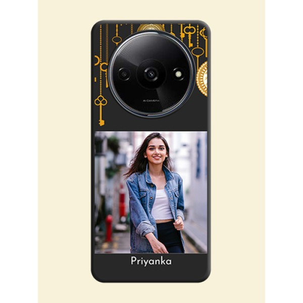 Decorative Design with Text On Space Black Custom Soft Matte Mobile Back Cover - Redmi A3X
