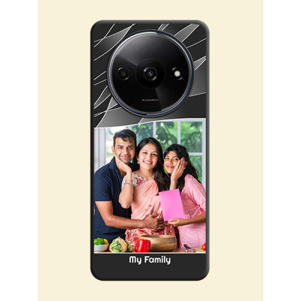 Mixed Wave Lines on Photo On Space Black Custom Soft Matte Mobile Back Cover - Redmi A3X Mixed Wave Lines on Photo On Space Black Custom Soft Matte Mobile Back Cover - Redmi A3X