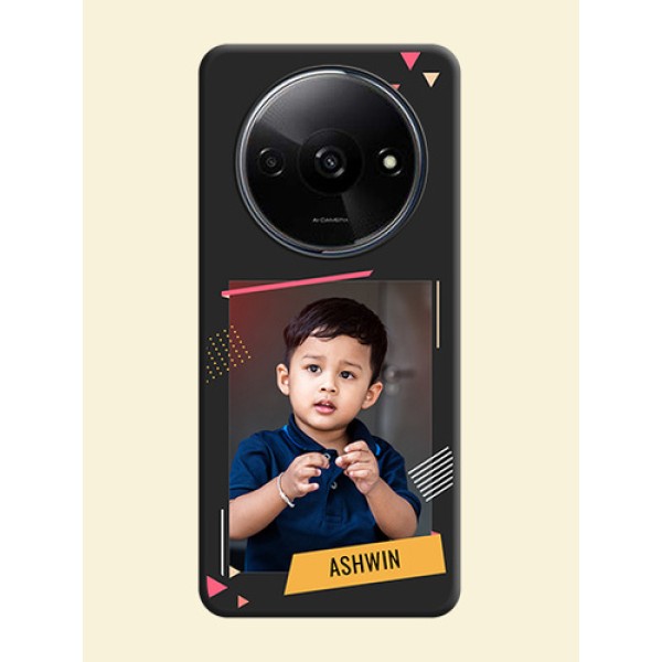 Photo Frame with Triangle Small Dots on Photo On Space Black Custom Soft Matte Mobile Back Cover - Redmi A3X Photo Frame with Triangle Small Dots on Photo On Space Black Custom Soft Matte Mobile Back Cover - Redmi A3X